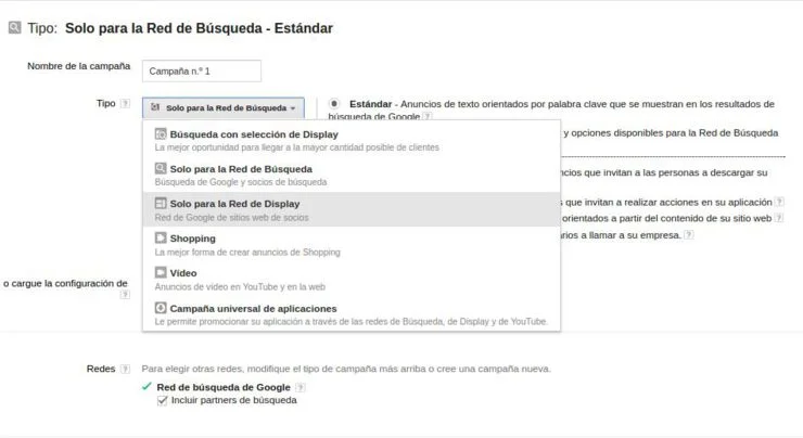 Campaña Google Adwords