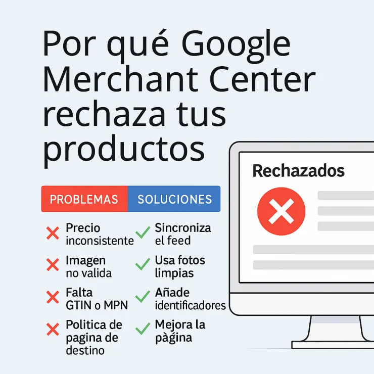Google Merchant Center rechaza tus productos: errores en títulos y descripciones